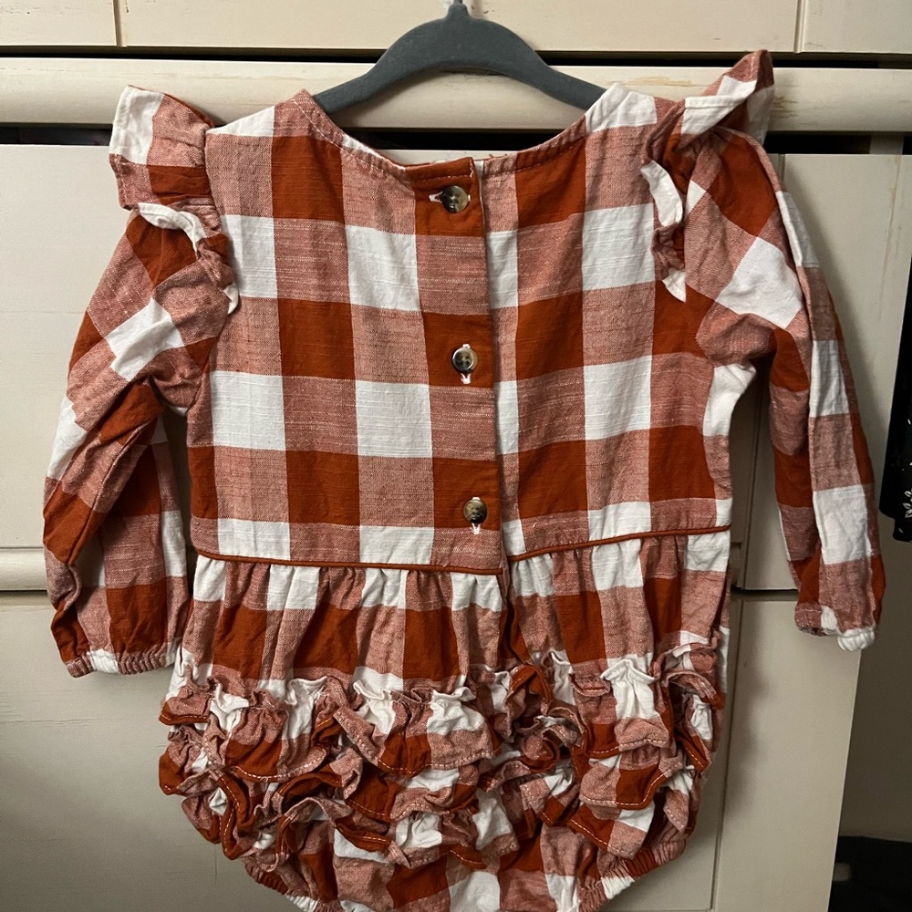 Ruffle Butts Red and White Plaid Bodysuit